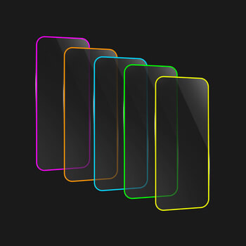 Picasee Zaštitno kaljeno staklo s okvirom svjetlećim u mraku za Apple iPhone 7 Plus - Rumena