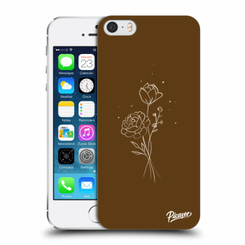 Picasee ULTIMATE CASE za Apple iPhone 5/5S/SE - Brown flowers