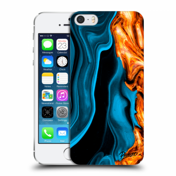 Picasee silikonska prozirna maskica za Apple iPhone 5/5S/SE - Gold blue