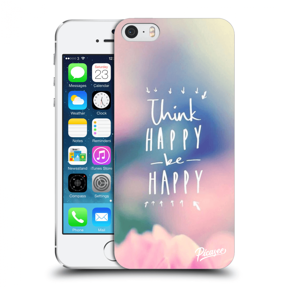 Silikonska Prozirna Maskica Za Apple IPhone 5/5S/SE - Think Happy Be Happy