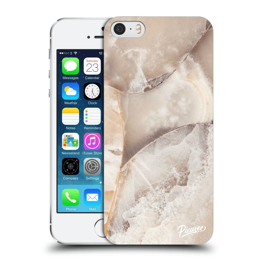 Picasee silikonska prozirna maskica za Apple iPhone 5/5S/SE - Cream marble