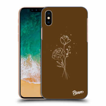 Picasee ULTIMATE CASE za Apple iPhone X/XS - Brown flowers