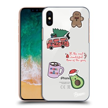 Maskica za Apple iPhone X/XS - Christmas Stickers