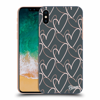 Picasee crna silikonska maskica za Apple iPhone X/XS - Lots of love