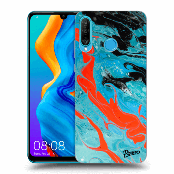 Picasee silikonska prozirna maskica za Huawei P30 Lite - Blue Magma