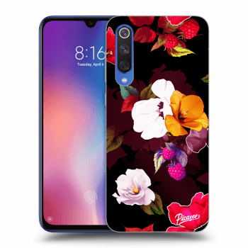 Picasee crna silikonska maskica za Xiaomi Mi 9 SE - Flowers and Berries