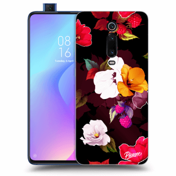 Picasee crna silikonska maskica za Xiaomi Mi 9T (Pro) - Flowers and Berries