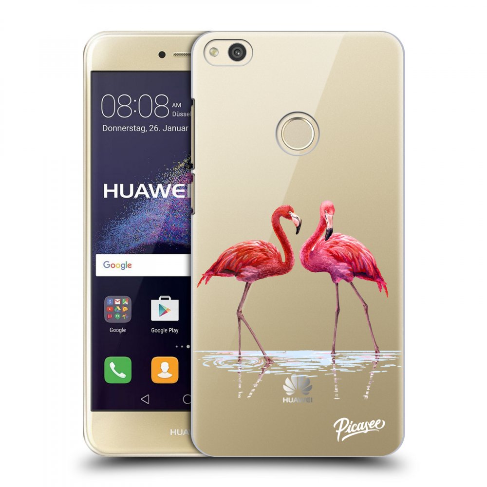 Picasee silikonska prozirna maskica za Huawei P9 Lite 2017 - Flamingos couple