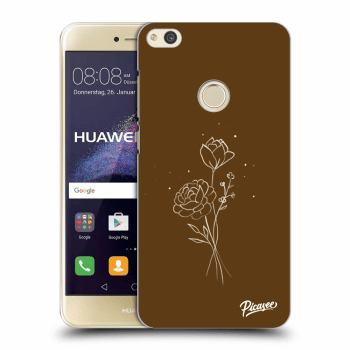 Picasee silikonska prozirna maskica za Huawei P9 Lite 2017 - Brown flowers