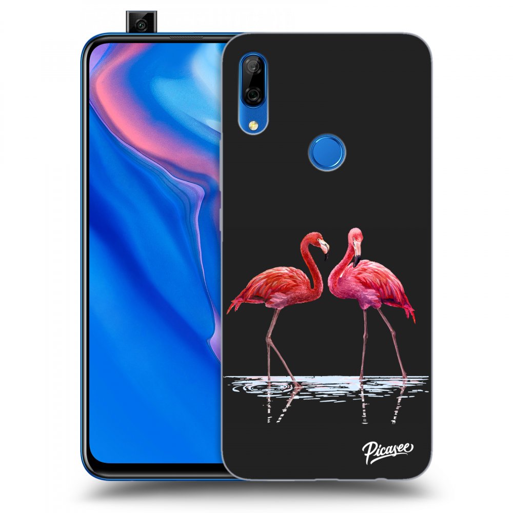 Picasee crna silikonska maskica za Huawei P Smart Z - Flamingos couple