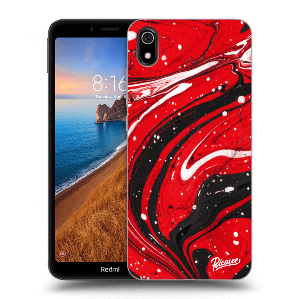 Picasee crna silikonska maskica za Xiaomi Redmi 7A - Red black