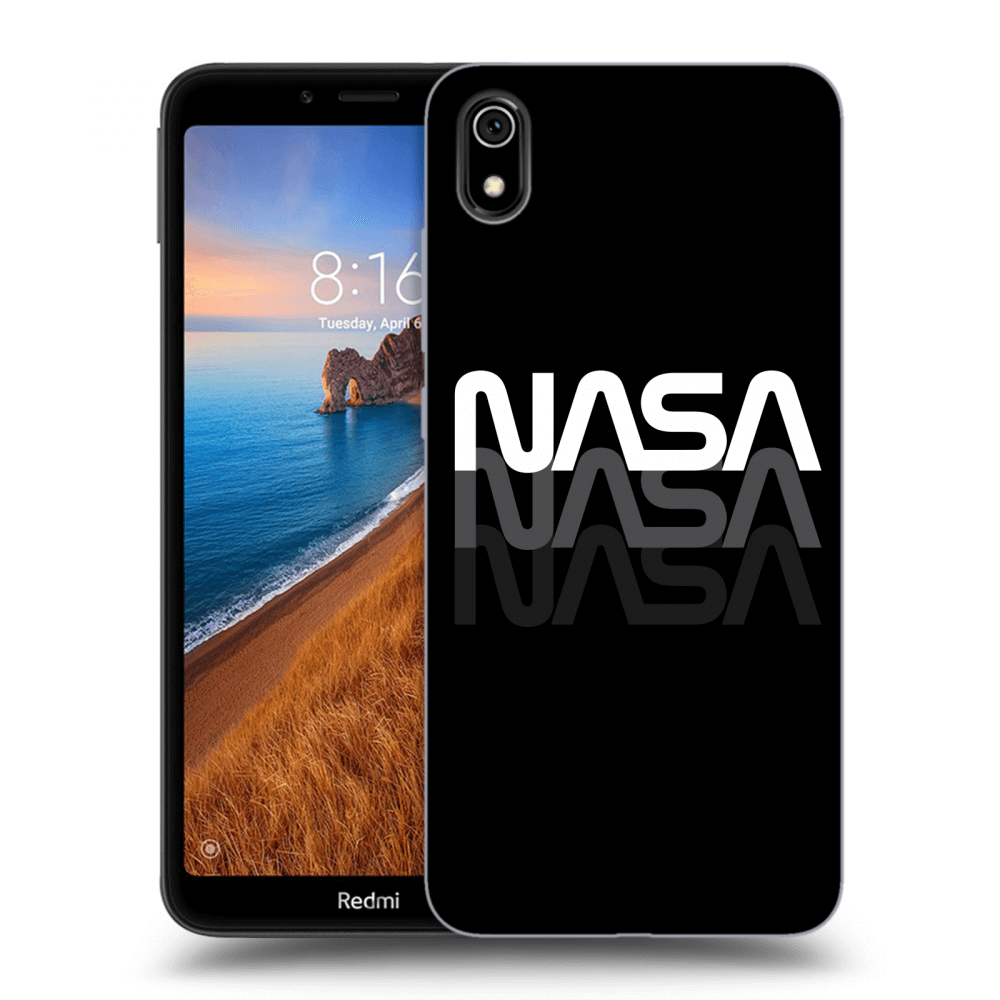 Picasee crna silikonska maskica za Xiaomi Redmi 7A - NASA Triple