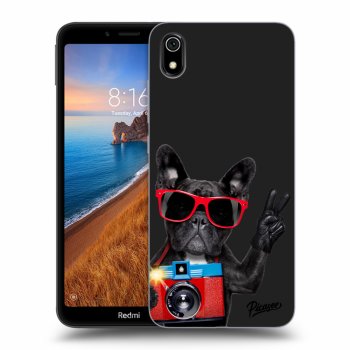 Picasee crna silikonska maskica za Xiaomi Redmi 7A - French Bulldog