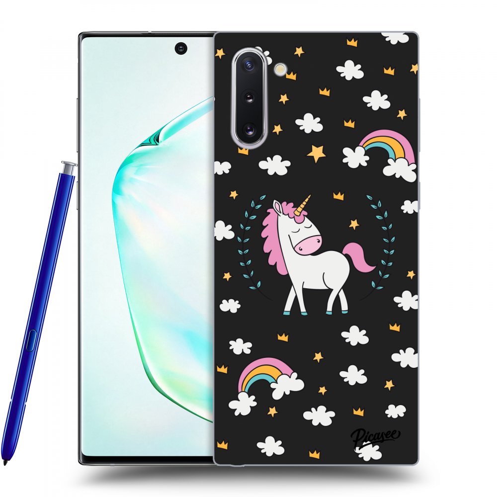 Picasee crna silikonska maskica za Samsung Galaxy Note 10 N970F - Unicorn star heaven