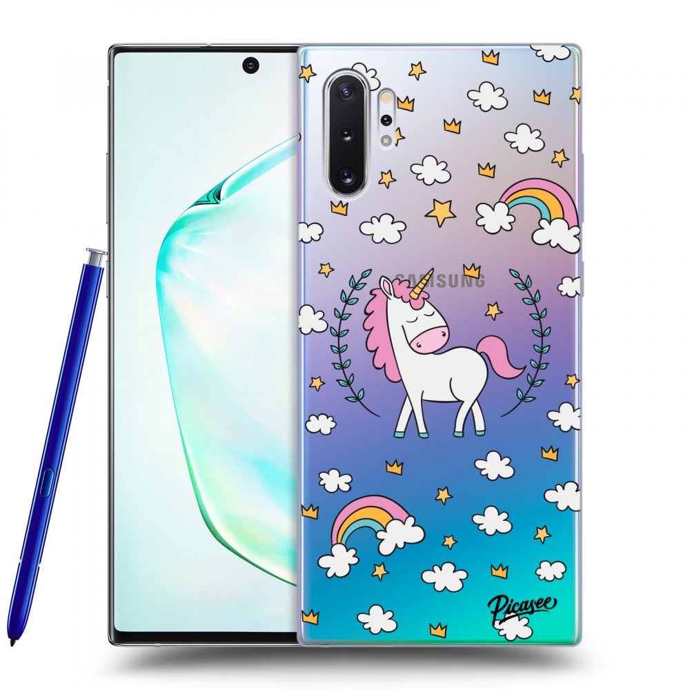 Picasee silikonska prozirna maskica za Samsung Galaxy Note 10+ N975F - Unicorn star heaven