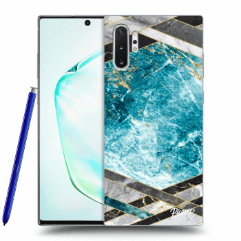 Picasee silikonska prozirna maskica za Samsung Galaxy Note 10+ N975F - Blue geometry