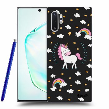 Picasee crna silikonska maskica za Samsung Galaxy Note 10+ N975F - Unicorn star heaven