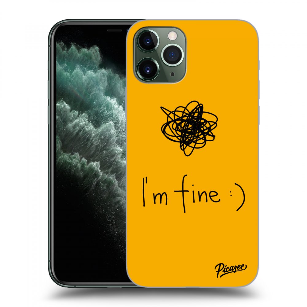 Picasee silikonska prozirna maskica za Apple iPhone 11 Pro - I am fine