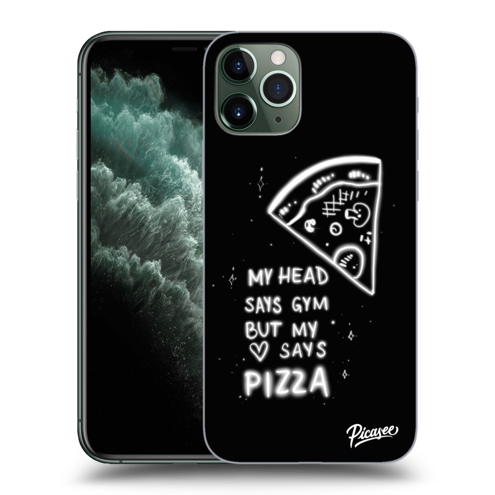 Picasee crna silikonska maskica za Apple iPhone 11 Pro - Pizza