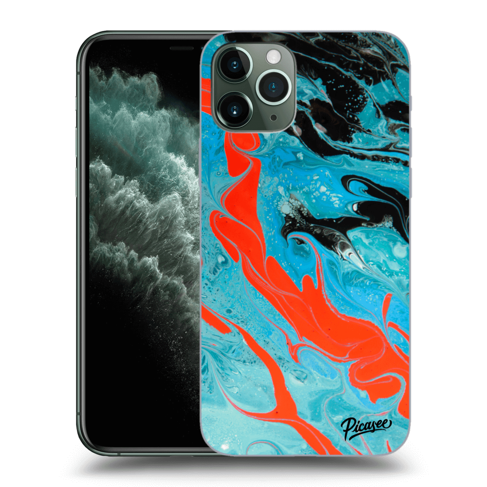 Picasee silikonska prozirna maskica za Apple iPhone 11 Pro - Blue Magma