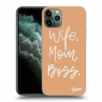 Picasee silikonska prozirna maskica za Apple iPhone 11 Pro - Boss Mama