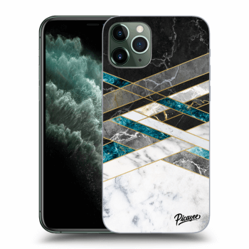 Picasee silikonska prozirna maskica za Apple iPhone 11 Pro - Black & White geometry