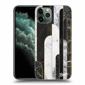 Picasee silikonska prozirna maskica za Apple iPhone 11 Pro - Black & White tile
