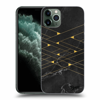 Picasee silikonska prozirna maskica za Apple iPhone 11 Pro - Gold Minimal