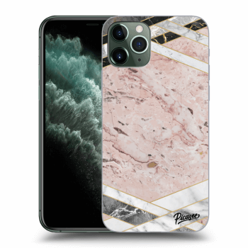 Picasee silikonska prozirna maskica za Apple iPhone 11 Pro - Pink geometry