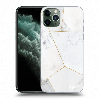 Picasee silikonska prozirna maskica za Apple iPhone 11 Pro - White tile