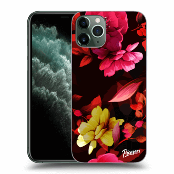 Picasee silikonska prozirna maskica za Apple iPhone 11 Pro - Dark Peonny