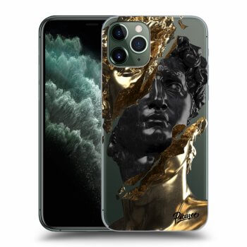 Picasee silikonska prozirna maskica za Apple iPhone 11 Pro - Gold - Black