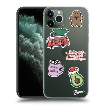 Picasee silikonska prozirna maskica za Apple iPhone 11 Pro - Christmas Stickers