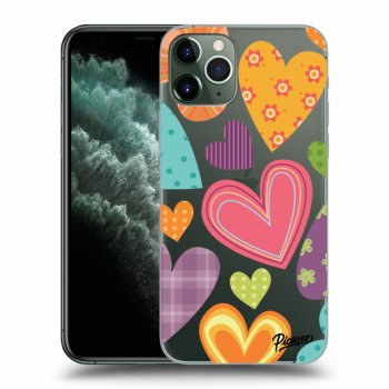 Picasee silikonska prozirna maskica za Apple iPhone 11 Pro - Colored heart