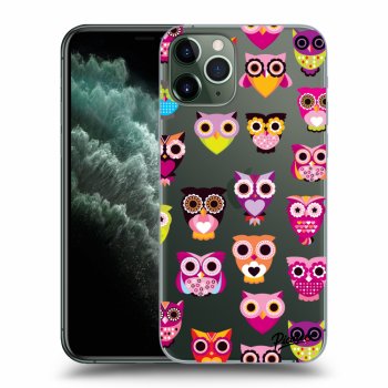 Picasee silikonska prozirna maskica za Apple iPhone 11 Pro - Owls