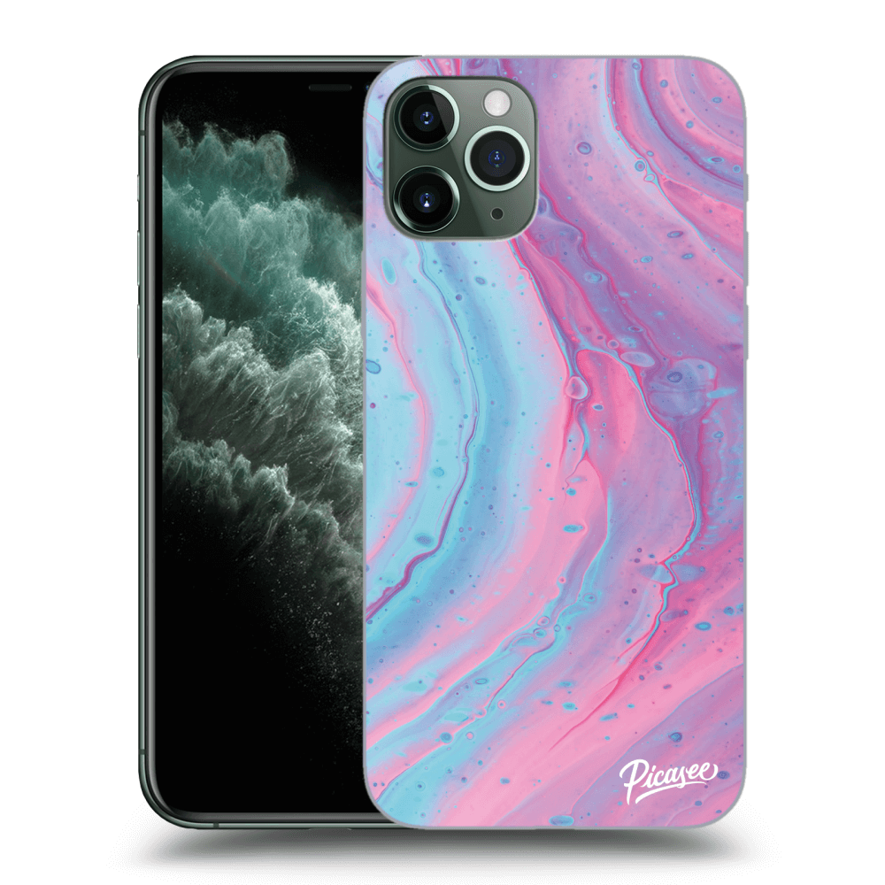 Picasee silikonska prozirna maskica za Apple iPhone 11 Pro - Pink liquid