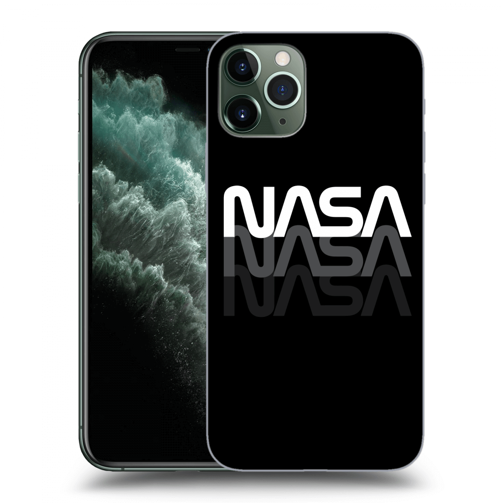 Picasee crna silikonska maskica za Apple iPhone 11 Pro Max - NASA Triple