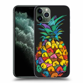 Picasee crna silikonska maskica za Apple iPhone 11 Pro Max - Pineapple