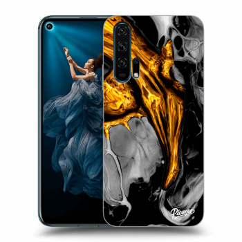 Picasee silikonska prozirna maskica za Honor 20 Pro - Black Gold