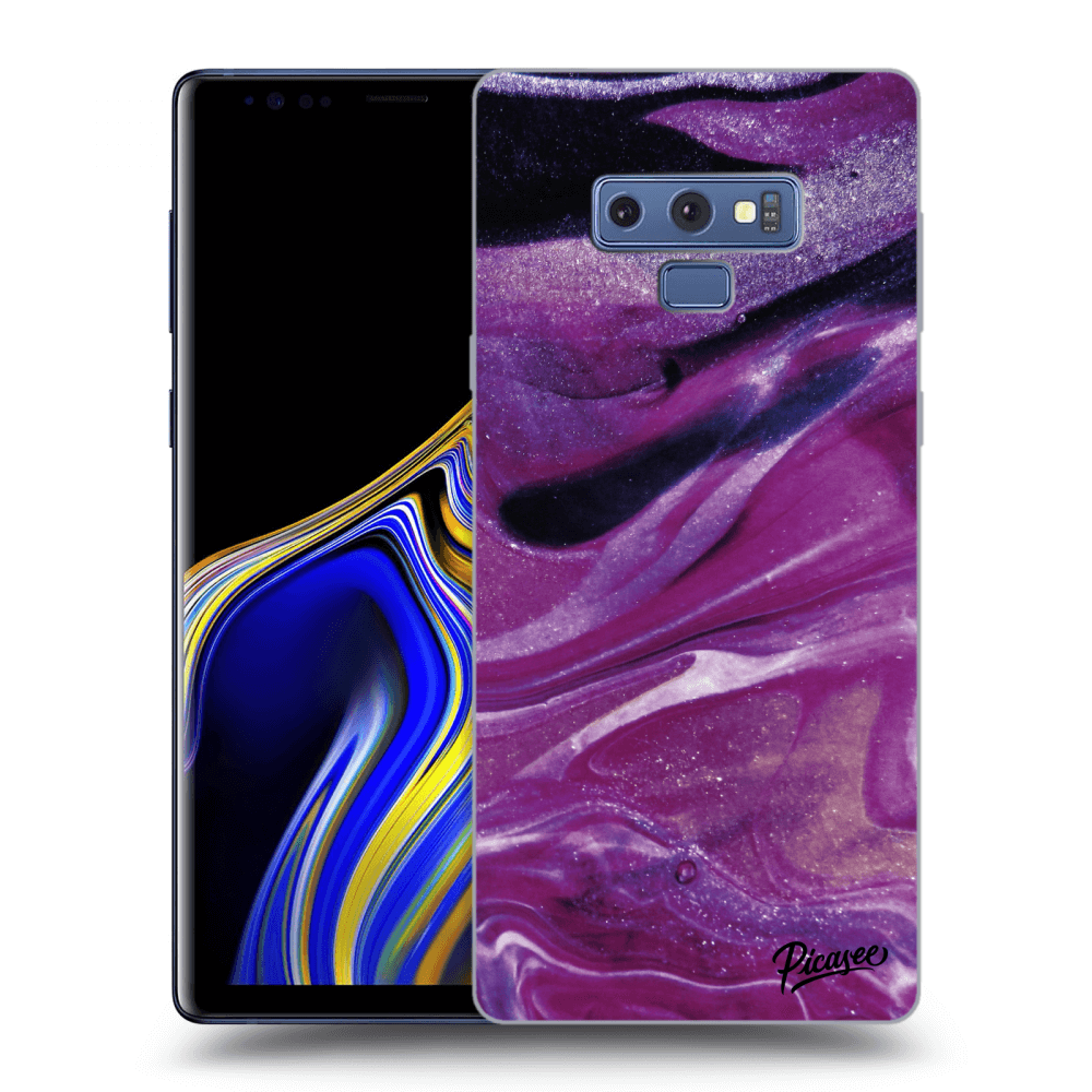 Picasee crna silikonska maskica za Samsung Galaxy Note 9 N960F - Purple glitter