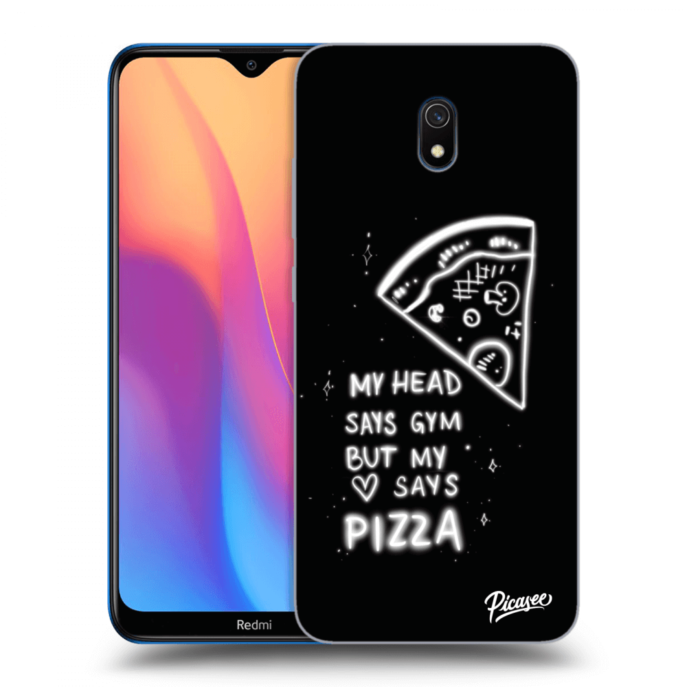 Picasee crna silikonska maskica za Xiaomi Redmi 8A - Pizza
