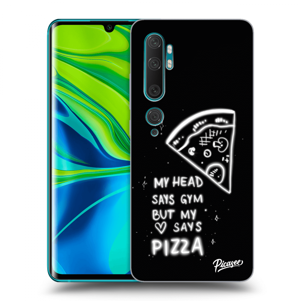 Picasee crna silikonska maskica za Xiaomi Mi Note 10 (Pro) - Pizza