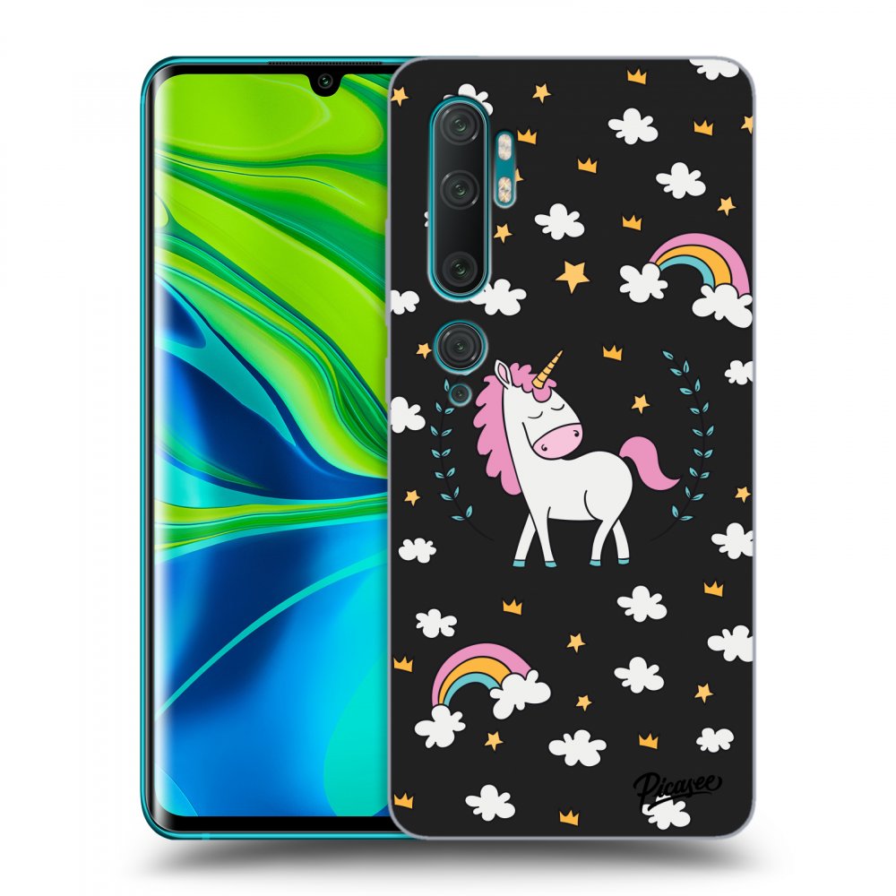 Picasee crna silikonska maskica za Xiaomi Mi Note 10 (Pro) - Unicorn star heaven