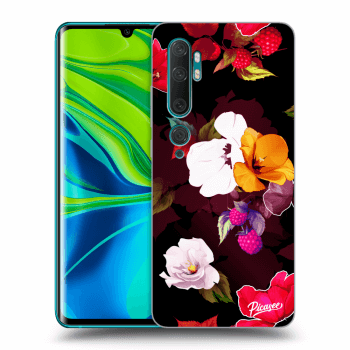 Picasee crna silikonska maskica za Xiaomi Mi Note 10 (Pro) - Flowers and Berries