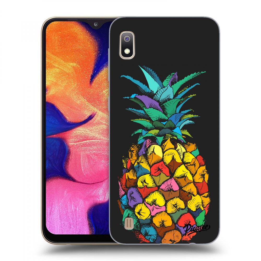 Picasee crna silikonska maskica za Samsung Galaxy A10 A105F - Pineapple