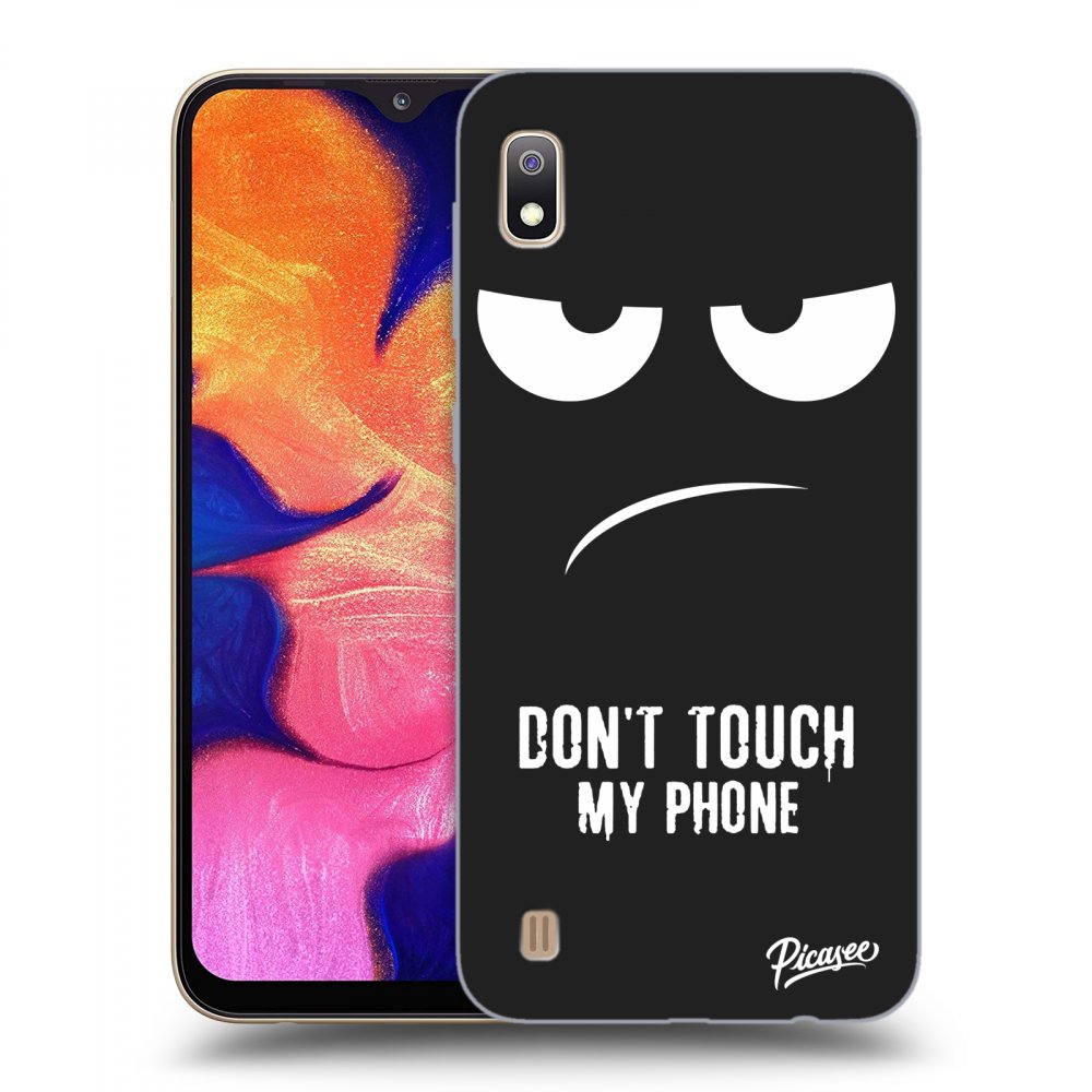 Picasee crna silikonska maskica za Samsung Galaxy A10 A105F - Don't Touch My Phone