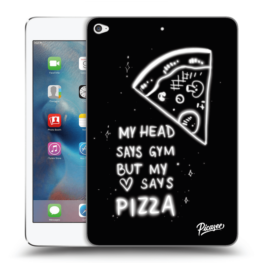 Picasee crna silikonska maskica za Apple iPad mini 4 - Pizza