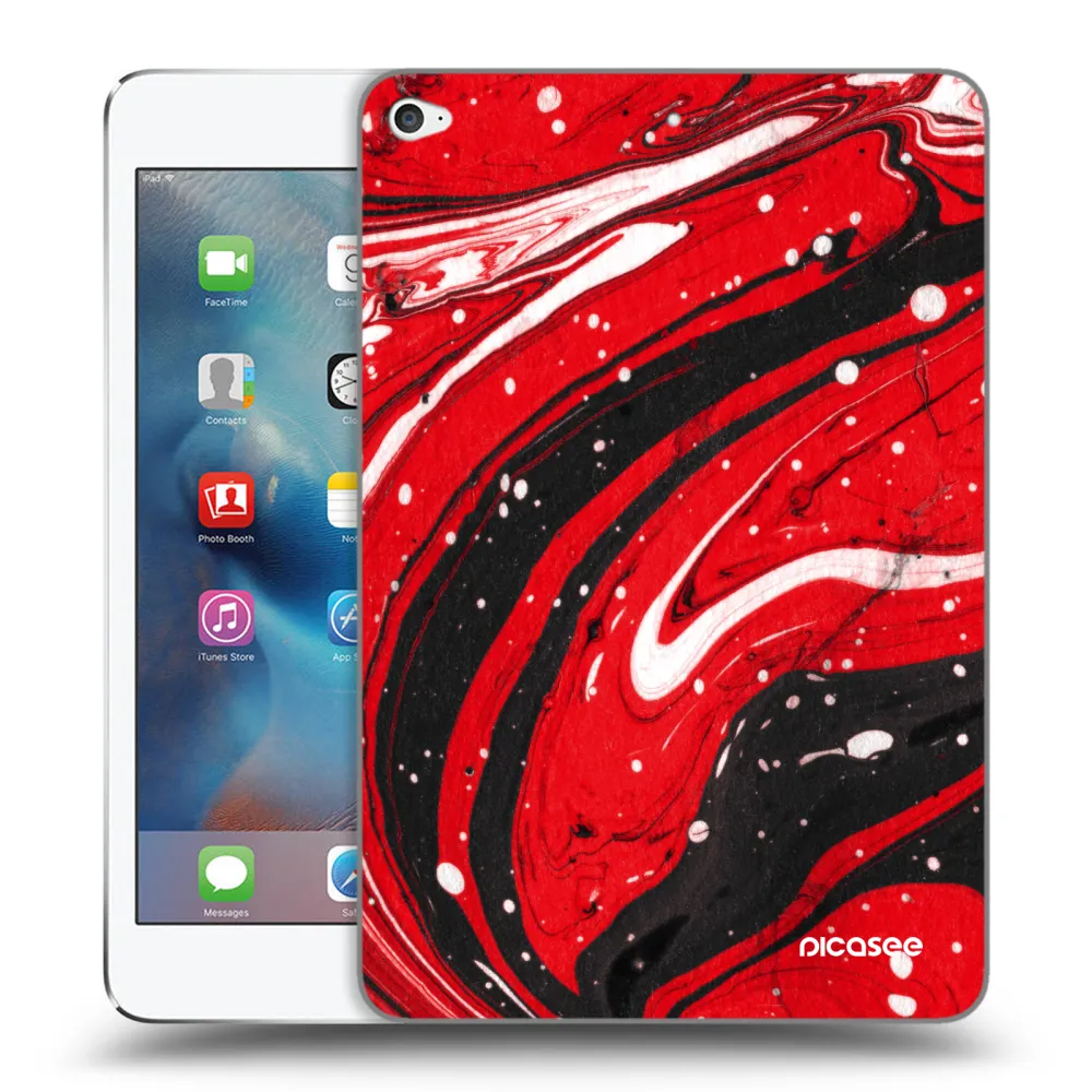 Picasee silikonska prozirna maskica za Apple iPad mini 4 - Red black