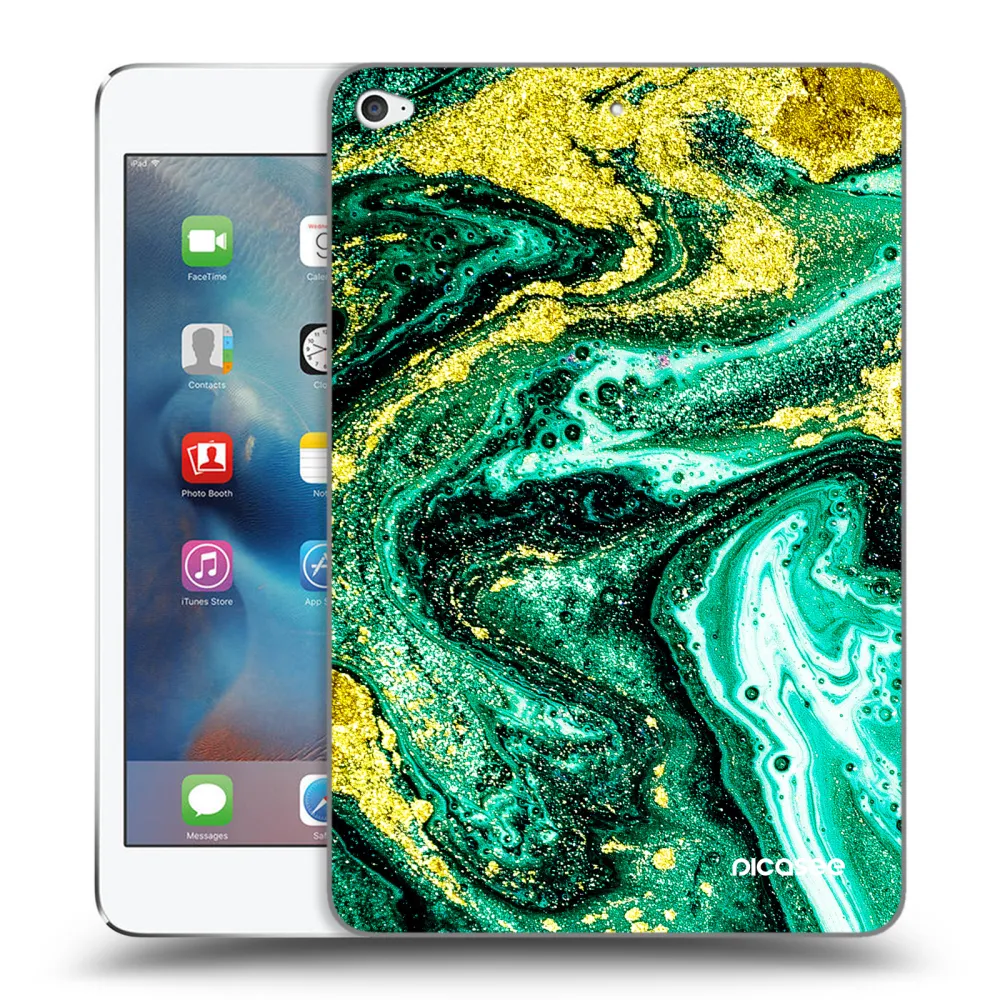 Picasee silikonska prozirna maskica za Apple iPad mini 4 - Green Gold