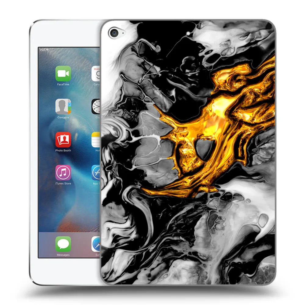 Picasee silikonska prozirna maskica za Apple iPad mini 4 - Black Gold 2